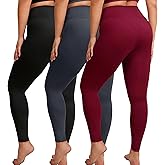 VALANDY Creamlush 3 Pack Plus Size Leggings for Women-High Waisted Soft Stretchy Yoga Pants,L-5XL