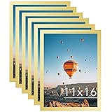 JCJMY 11x16 Gold Picture Frame Set of 6, Horizontal