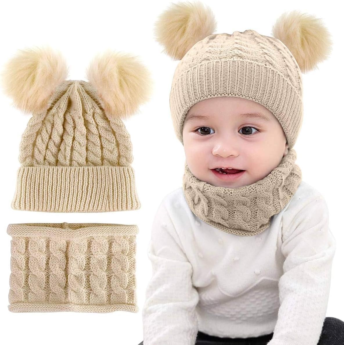 Conjunto Gorro Y Bufanda Niña CheChury Niños Sombrero y Bufanda Conjunto Unisex Niños Niñas Invierno