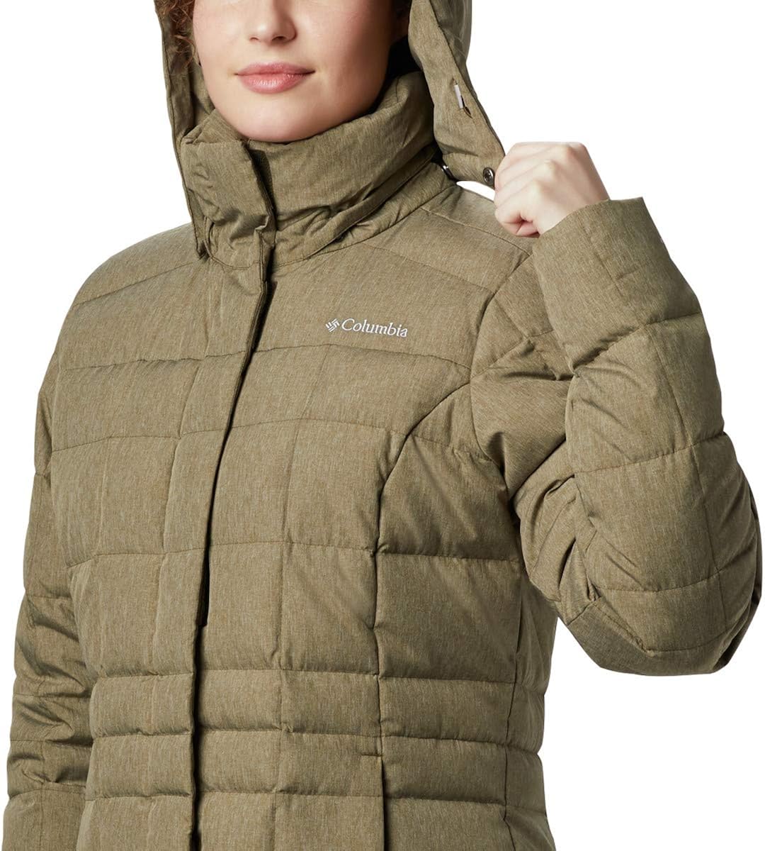 columbia hexbreaker long down jacket