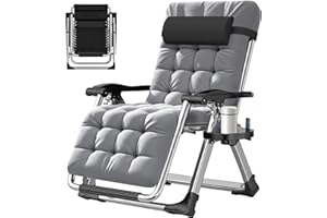 ABORON Zero Gravity Chair,Premium Outdoor Lawn Folding Lounge Chairs,Sturdy Adjustable Reclining Patio Chairs with Removable Cushion,Headrest & Tray