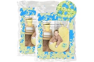 KOURILAND 10LBS Bean Bag Filler – Shredded Memory Foam Refill with Cooling Gel, Soft & High Resilience Foam Filling for Bean Bag Chair, Couch Cushion, Pillow, Dog Bed & DIY Crafts