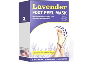 OUKEYA Foot Peeling Mask 3 Pairs: Peeling Foot Mask Dermatologically Tested, Heels & Dry Dead Skin for Soft Feet, Foot Peel Mask (new Lavender)