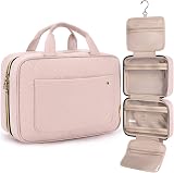 Bagsmart Hanging Toiletry Bag Travel Large Capacity Medium Pink