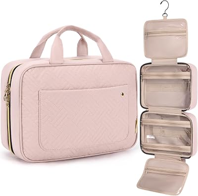 Bagsmart Hanging Toiletry Bag Travel Large Capacity Medium Pink