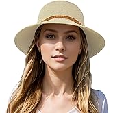 Beach Sun Straw Hats for Women, Summer Sun Protection Foldable Packable Wide Brim Hat