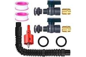 Sacubee 2 Sets 3/4 Inches Rain Barrel Spigot Kit Water Barrel PVC Garden Diverter Kit Include Bulkhead Fitting Hose Faucet Adapter and Thread Seal Tape for Home Outdoor(Metal Style)