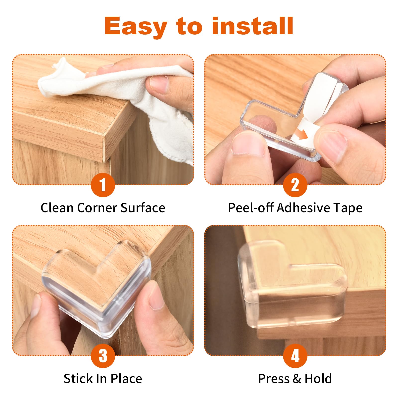 12 Pack Corner Guards Corner Protectors Baby Proof Furniture Corner & Edge Safety Bumpers, Table Corner Protector for Furniture Baby Safety Sharp Corner Covers, Clear