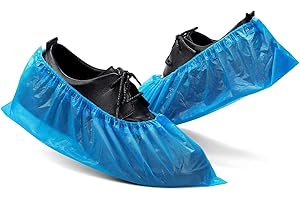 SunnyMed 100 Pack (50 Pair) Disposable Shoe Covers Waterproof Slip Resistant Non-Slip and Recyclable Shoe Covers for indoors Home/Lab/Clinic/Hospital