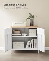 SONGMICS Storage Cabinet Metal Cabinet with Double Doors Rustic Brown Black view 3