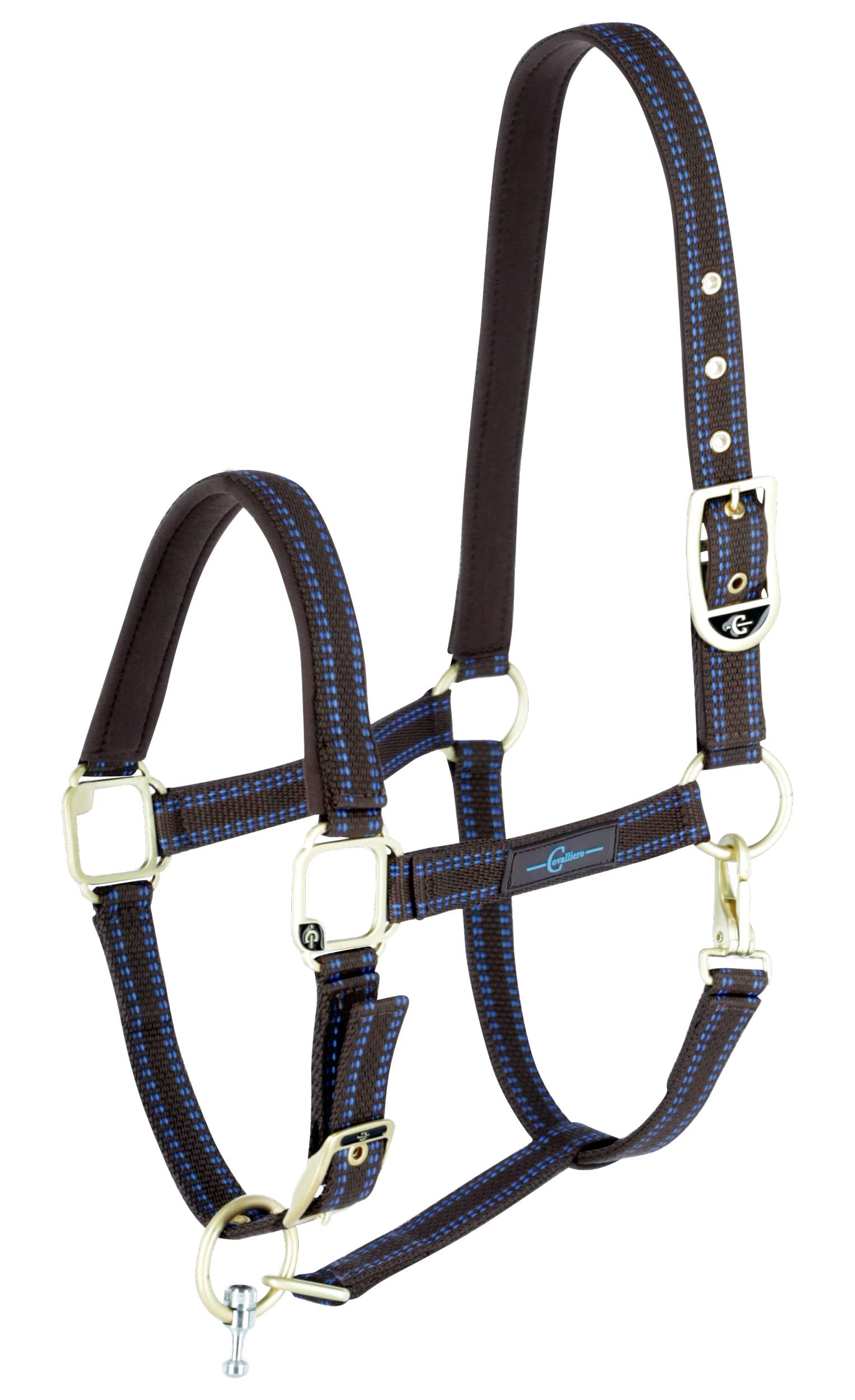 Kerbl GoLeyGo 2.0 Halter for Horses for Click Magnetic Closure incl Adapter Pin, Blue/Caramel, Single Item