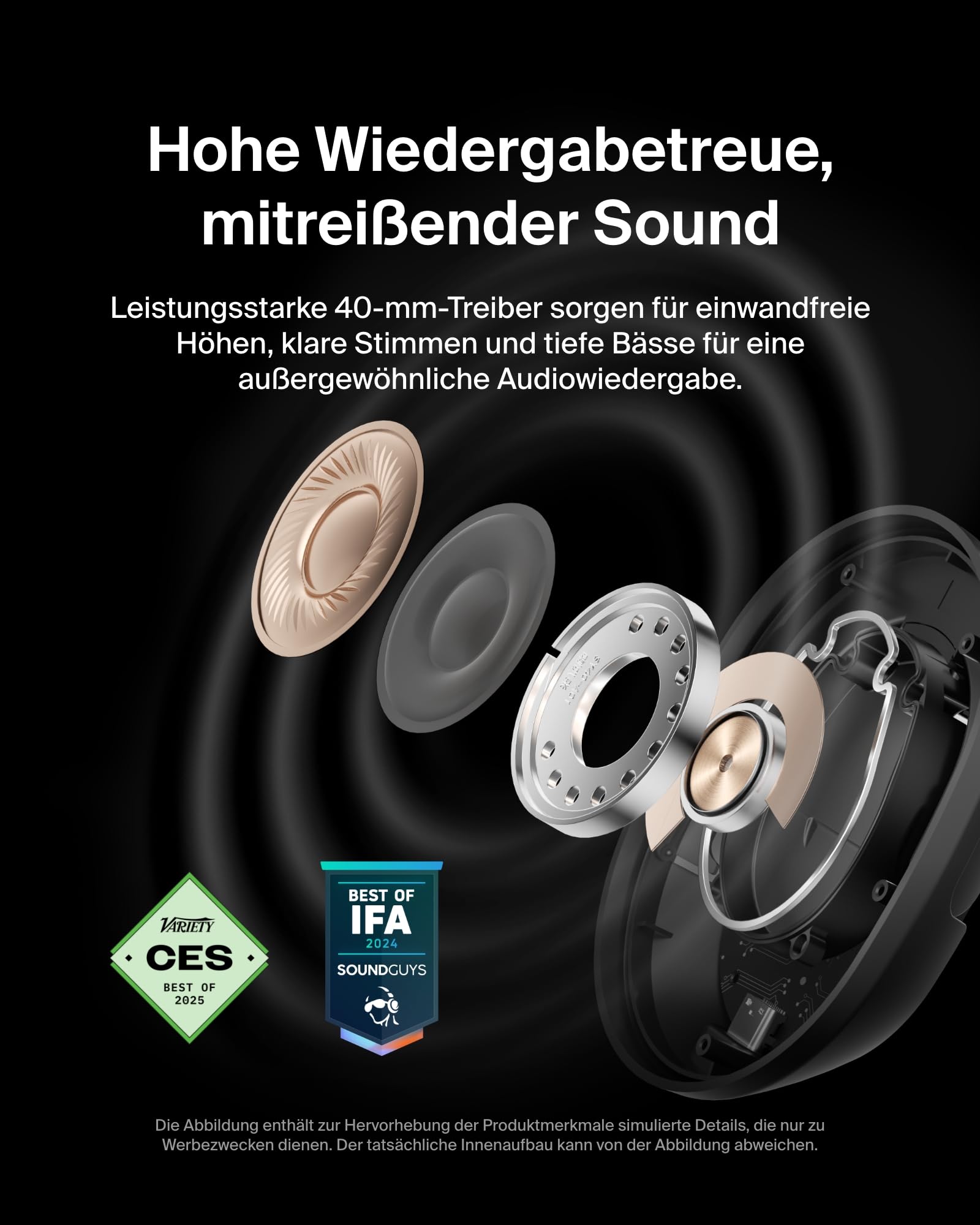 Belkin SoundForm Isolate Noise Cancelling Kopfhörer kabellos Bluetooth Kopfhörer, Headset mit Mikrofon, Over-Ear-Kopfhörer mit 60 Stunden Wiedergabe, tiefer Bass, CloudCushion Hörmuscheln – Schwarz 2