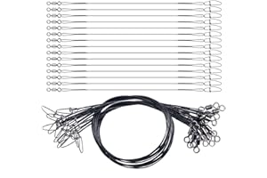 UNYLE Fishing Wire Leaders Stainless Steel Anti-bite High Strength Fishing Line Leaders with Swivels and Snaps for Saltwater Freshwater