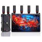 Wireless HDMI Video Transmitter and Receiver: 1 to 5 RX with 7" Monitors, Loop Out, IR Remote, 1312ft Stable Clear Signal &amp; Low Latency for Camera, Filming, Live Stream