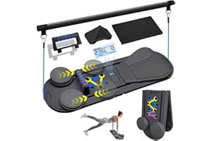 TAXRATINER Pilates Reformer Set, Pilates Board, Multi-Purpose Foldable Pilate Reformer Board for Home, 6 in 1 Pilate Sliding Board for Women and Men (Black)