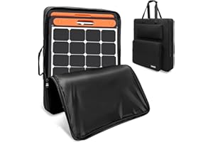 TORIBIO Solar Panel Travel Bag, Padded Portable Solar Panel Storage Bag Compatible with Jackery SolarSaga 100W, Water-resistant Protective Carrying Pocket Case for Outdoor Camping Travel