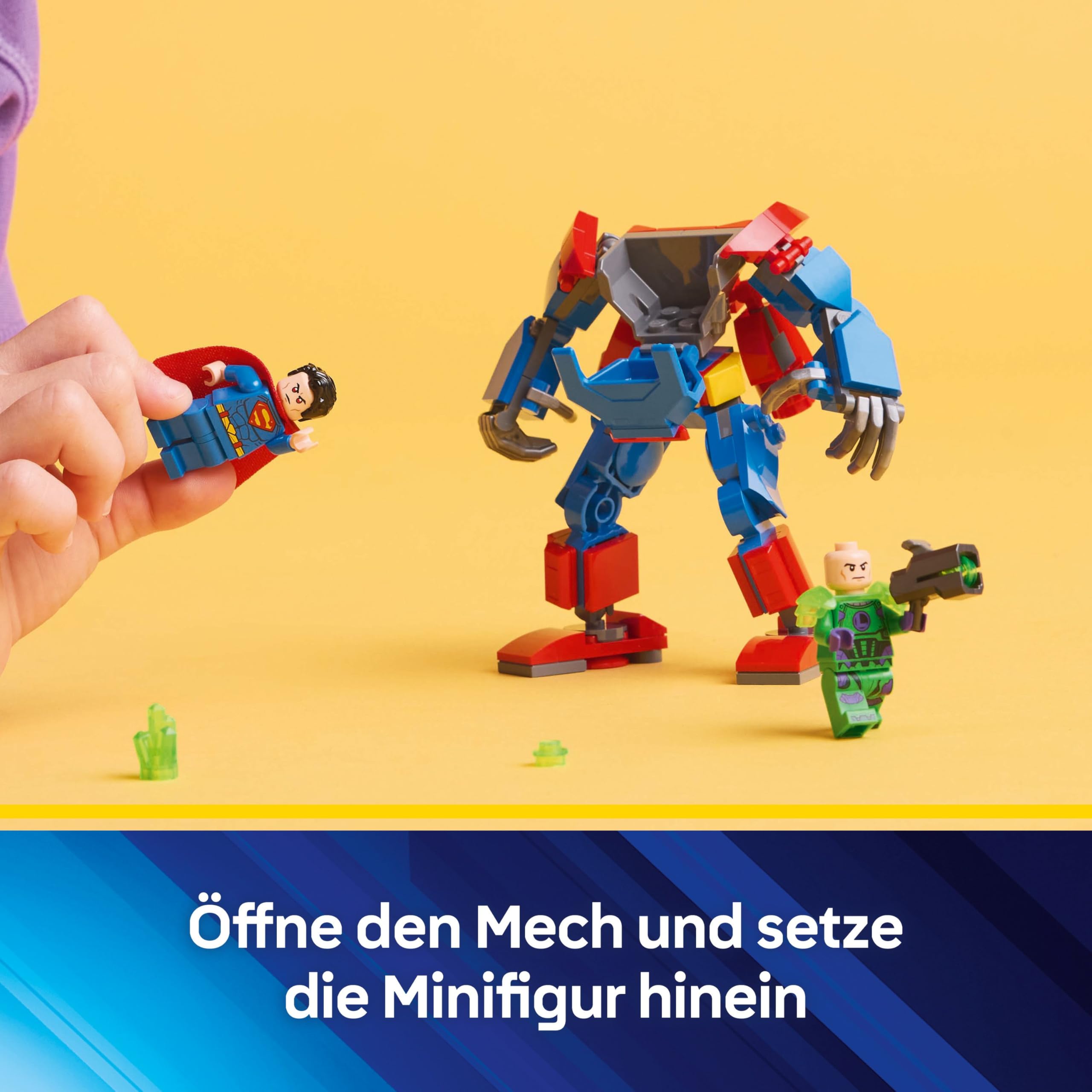 LEGO DC Superman Mech vs. Lex Luthor - Superhelden Spielzeug mit 2 Minifiguren - baubare Actionfigur mit beweglichen Armen, Beinen und Fingern - Geschenk für Jungen und Mädchen ab 6 Jahren 76302 3