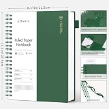 EMSHOI A4 Notebook 300 Pages 150 Sheets 100gsm Waterproof Cover Dark Green view 2
