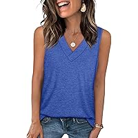 WEESO Women's Summer Tank Top - Sleeveless Pleated Crewneck Blouse For Casual, Beach, Vacation Outfits
