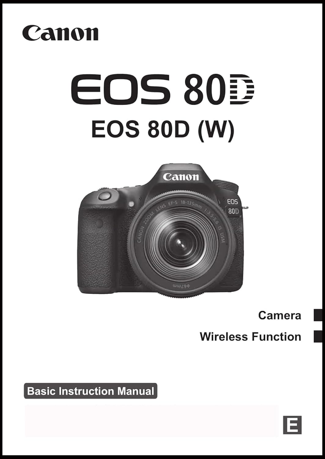 Amazon.com: Canon EOS 80D Digital Camera User's Instruction Manual  (English): Home Improvement