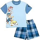Paw Patrol T-Shirt and Plaid Shorts Outfit Set Toddler to Big Kid Sizes (2T - 10-12)