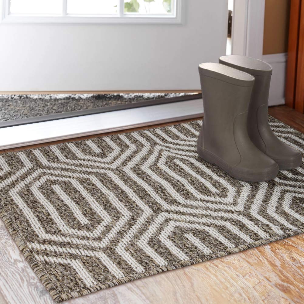 Aoonby Modern Indoor/Outdoor Doormat 24"x 36", Brown, Absorbent, Non-Slip, Machine Washable