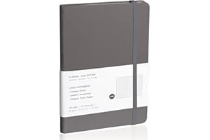 EMOMAS Lined Journal Notebook, (Dark Gray), 160 Pages, Medium 5.7 inches x 8 inches - 100 gsm Thick Paper, Hardcover