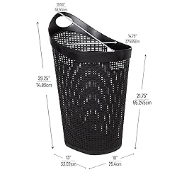 Mind Reader 60L Rolling Laundry Hamper, Clothes