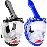 Full Face Snorkel Mask for Kids with 180° Panoramic View, Snorkeling Set Featuring Anti-Leak and Anti-Fog Foldable Dry Top Design for Safe Underwater Adventures Snorkeling Gear for Kids