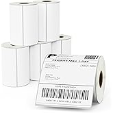 BETCKEY - 4" x 5" (102 mm x 127 mm) Large Shipping & Multipurpose Removable Film Label - Durable Waterproof - Compatible with Zebra & Rollo Label Printer [6 Rolls, 2100 Labels]