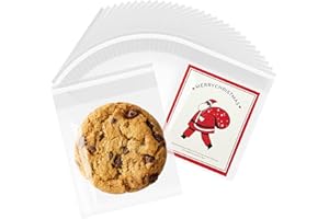 LEOSINDA 200 PCS Cellophane Bags,3.5X3.5Inch Clear Cellophane Bags Self Sealing for Gift Wrapping,Packaging Candies,Dessert,Bakery, Cookies, Chocolate,Party Favor