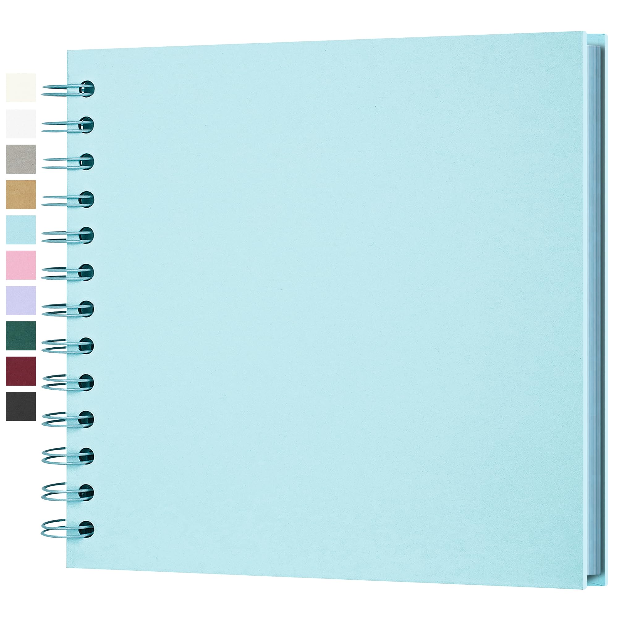 Yopih DIY Scrapbook Album 18x18 cm Hardcover Kraft Paper Scrap Book with 20 Sheets Memory Book for Family and Wedding Photography, Light Blue