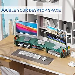 gianotter Dual Monitor Stand Riser, Desk Organizer