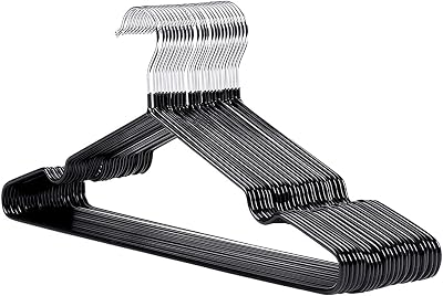 1ABOVE 25x Premium Rubber Coated Metal Hangers - Heavy Duty Non-Slip Grey