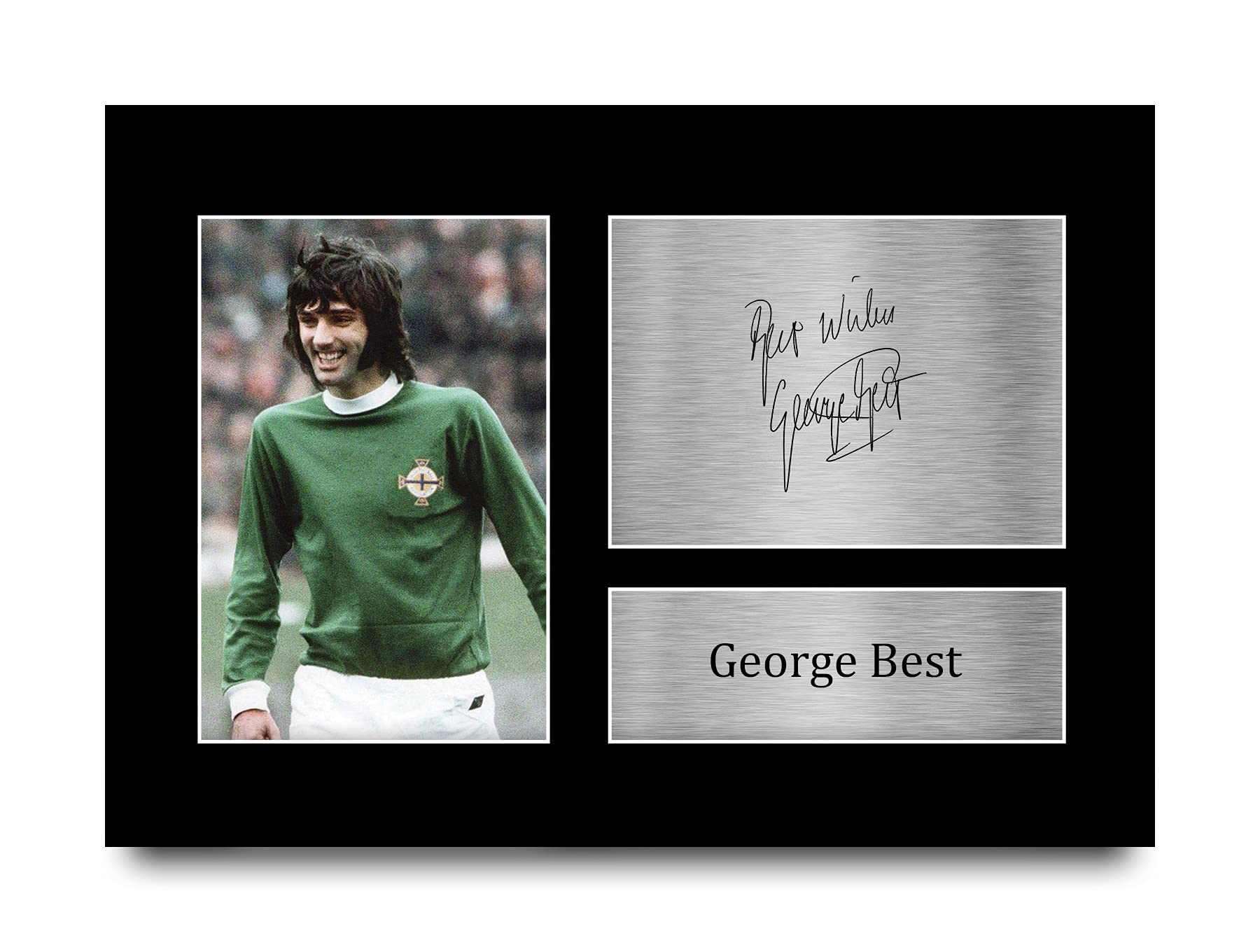 HWC Trading A4 George Best Ireland Gifts Printed Signed Autograph Picture for Football Fans and Supporters