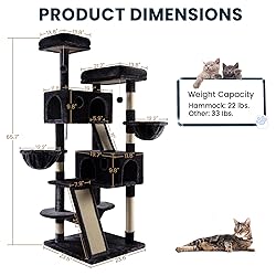 SHA CERLIN 65in Larger Cat Tree Tower Condo for