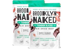 Brooklyn Biltong Carnivore Snack, Air Dried Grass Fed Beef, South African Beef Jerky (2 oz, Pack of 2) - AIP Approved, Paleo, Keto, Gluten Free, Only Salt, Water, and Vinegar, Made in USA