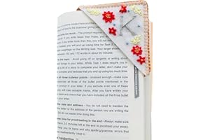 Personalized Hand Embroidered Corner Bookmark, Bookmarks for Women, Personalized Bookmark for Books, Cute Flower Book Mark, Hand Stitch Gift for Women for Book Lovers by HNQCPCVU (K, White)