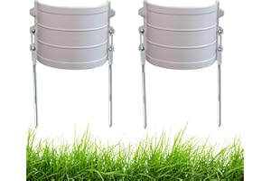 CRHEXPVA 2PC Sprinkler Guard,White Sprinkler Splash Shield Overspray Protector Guard,Sprinkler Head Cover Guards for Lawns. (Set A)