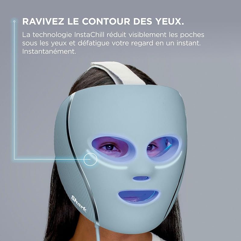 CryoGlow Masque LED Rouge et Bleue, Luminothérapie Infrarouge, Bleu
