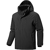 FREE SOLDIER Men's Waterproof Ski Snow Jacket Warm Winter Coat Snowboarding Raincoat Hooded Fully Taped Seams