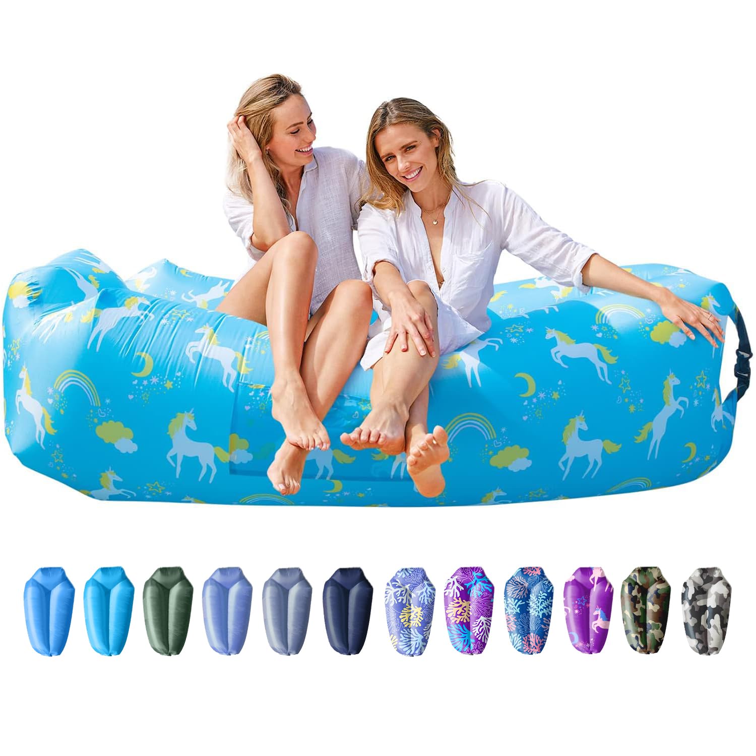 Photo 1 of AlphaBeing Inflatable Lounger Beach Chair Accessories, Air Sofa Hammock Inflatable Couch for Camping Backyard Lakeside with Compression Sacks, Ideal Outdoor Gifts for Adults