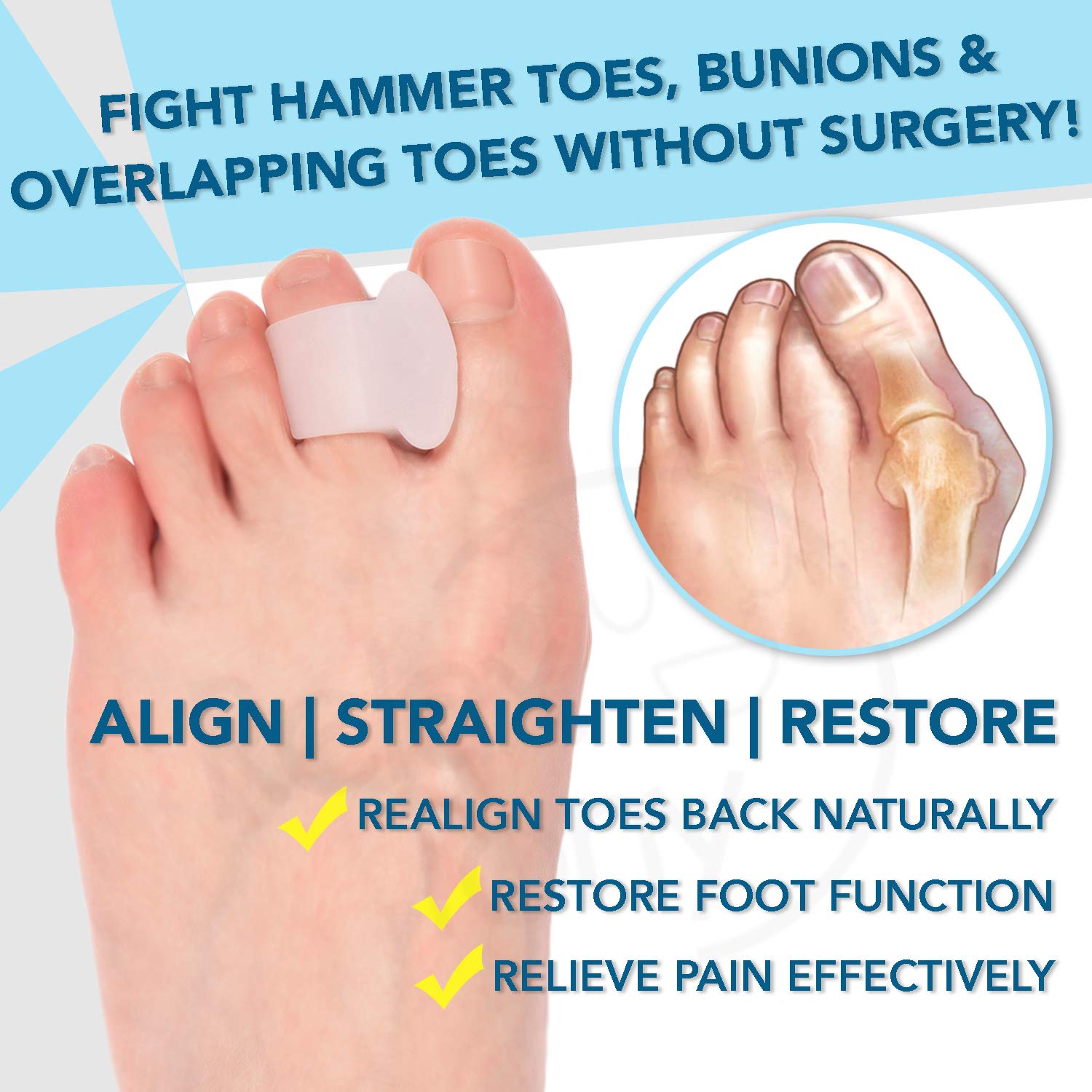 Relax Tony Toe Separators, 6 pieces : Beauty