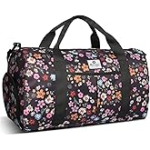 Sports Duffle Gym Bag for Men or Women Travel Duffel Carry on Overnight Tote Weekender Bag with Wet Pocket & Shoe Compartment