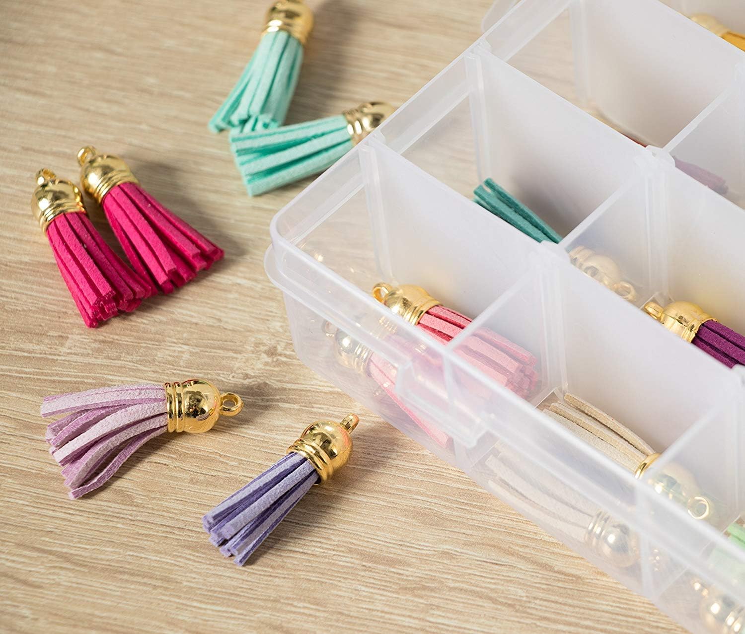 Clear Plastic Jewelry Box Organizer with 36 Compartments (3 Pack): Home & Kitchen
