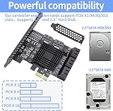 ACTIMED 8-Port SATA 3.0 PCIe Controller Card w/ Low Profile Bracket for SSD HDD view 6