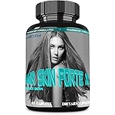HAIR SKIN FORTE XL Hair & Skin Growth Complex – 10,000 mcg Biotin + Collagen Peptides – Promotes Thicker, Stronger, Healthier Hair & Radiant Skin – Women's Hair Growth Supplement. 60 Tablets