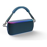 AT&T Essentials 40W Portable Bluetooth Speaker – IPX6 Waterproof, Wireless Dual Pairing, 15H Playtime, Removable Strap/Handle – Home/Kitchen/Outdoor Use (Blue)