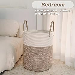 JMvicyroam Large Woven Laundry Basket Hamper,80L