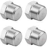 Carvedexquisitely Outer Hex Head Thread Pipe Plug Fitting 3/4" NPT Male,304 Stainless Steel (pack of 4)